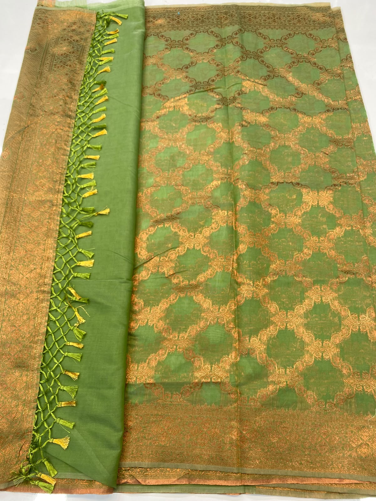 Soft Cotton Silver Butta Saree(3791-R4)