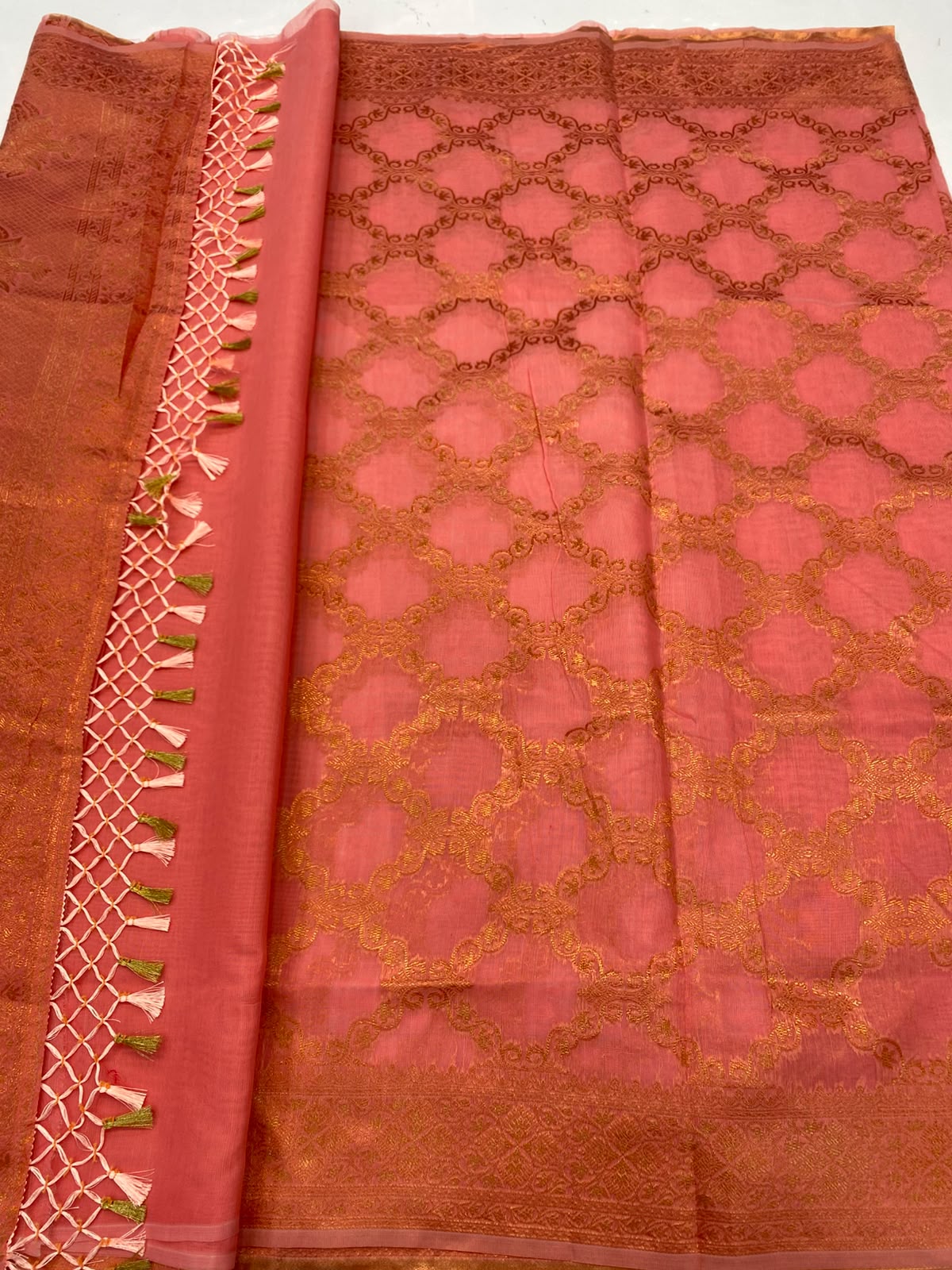 Soft Cotton Silver Butta Saree(3791-R4)