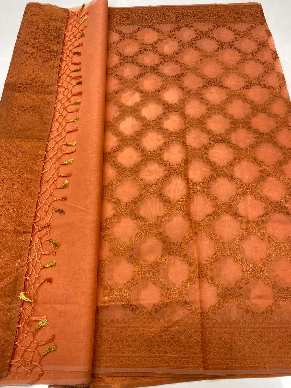 Soft Cotton Silver Butta Saree(3791-R4)