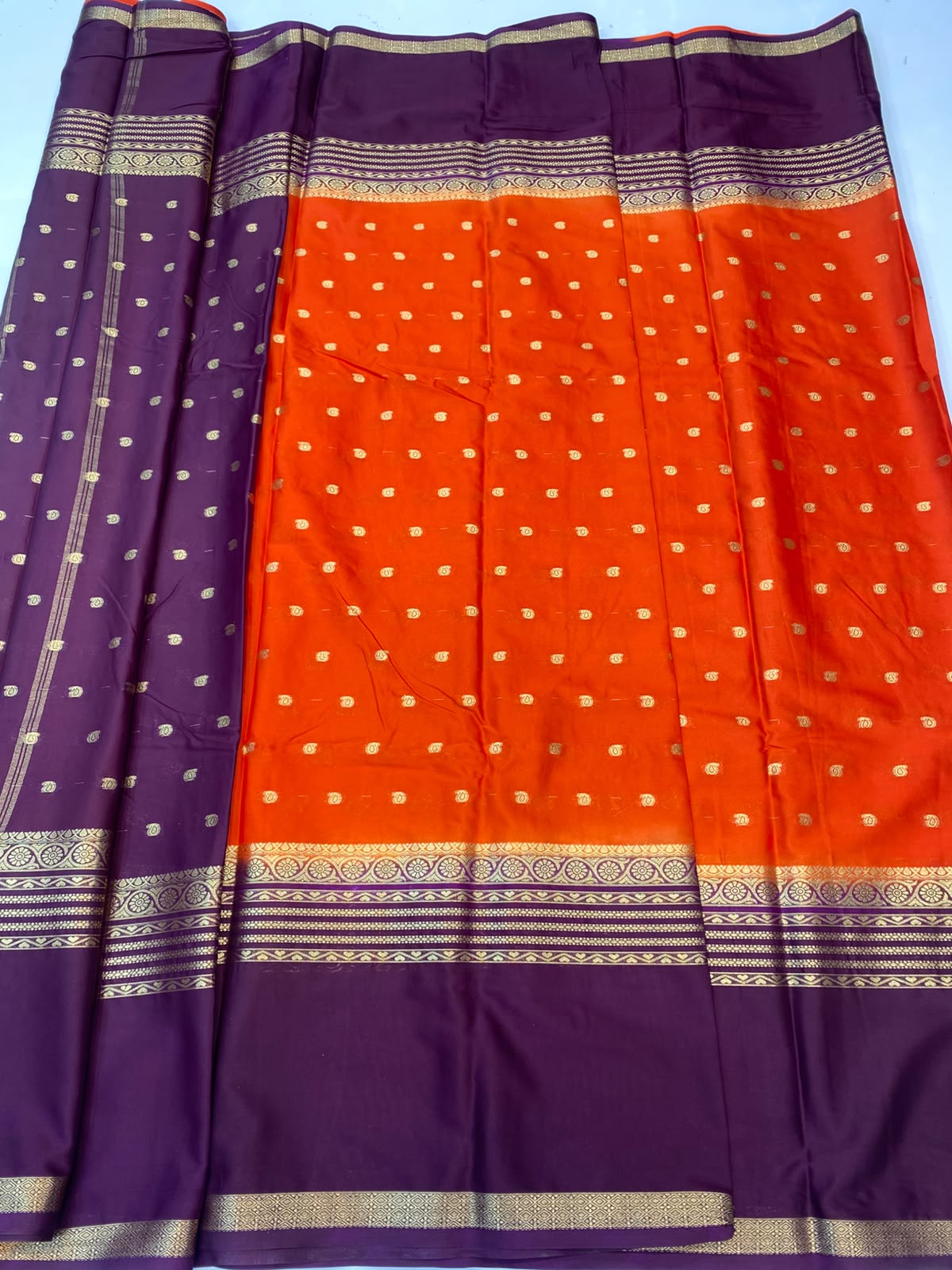 Mysore Crepe Zari Border Saree (3545-R9)