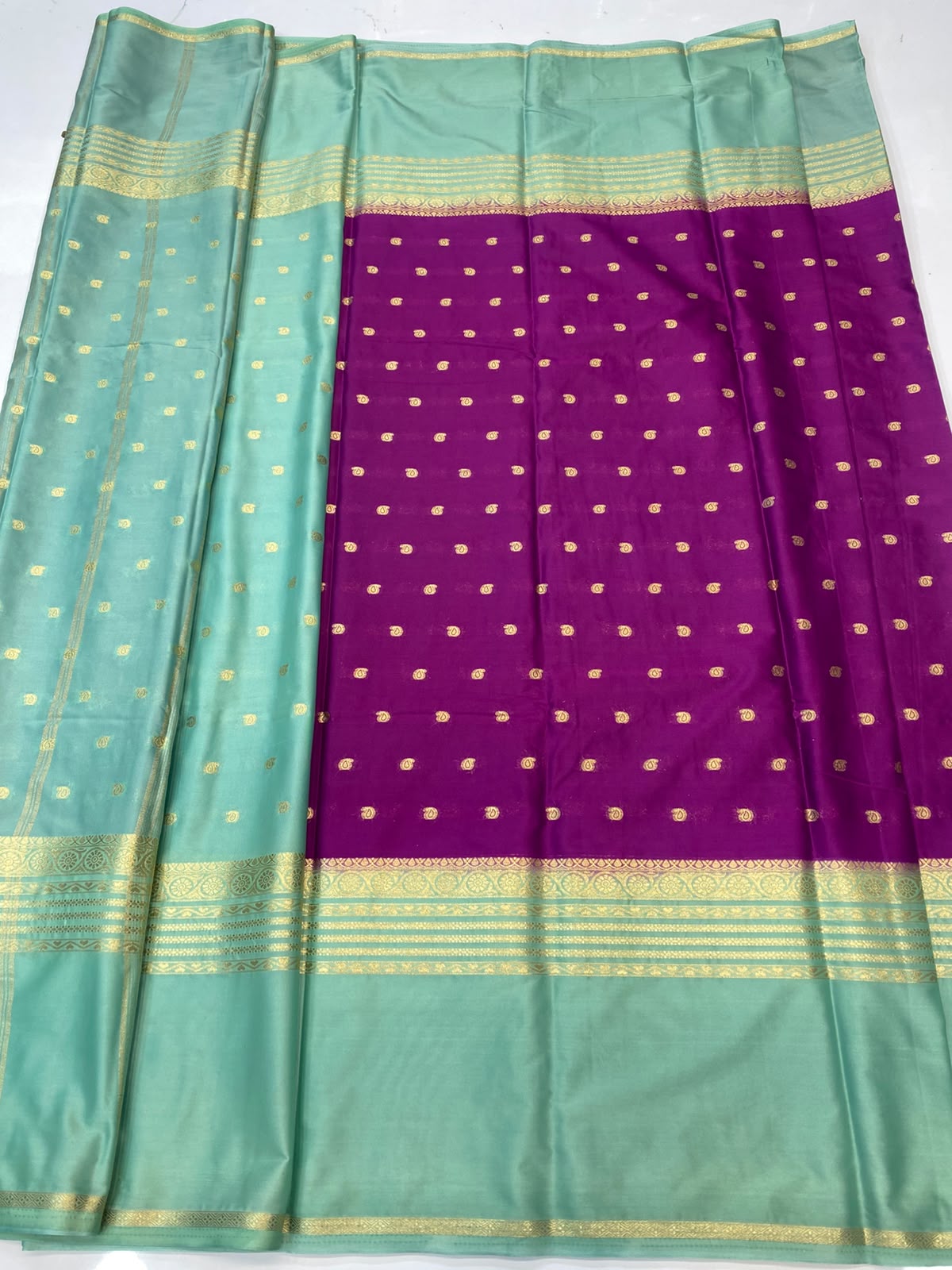 Mysore Crepe Zari Border Saree (3545-R9)