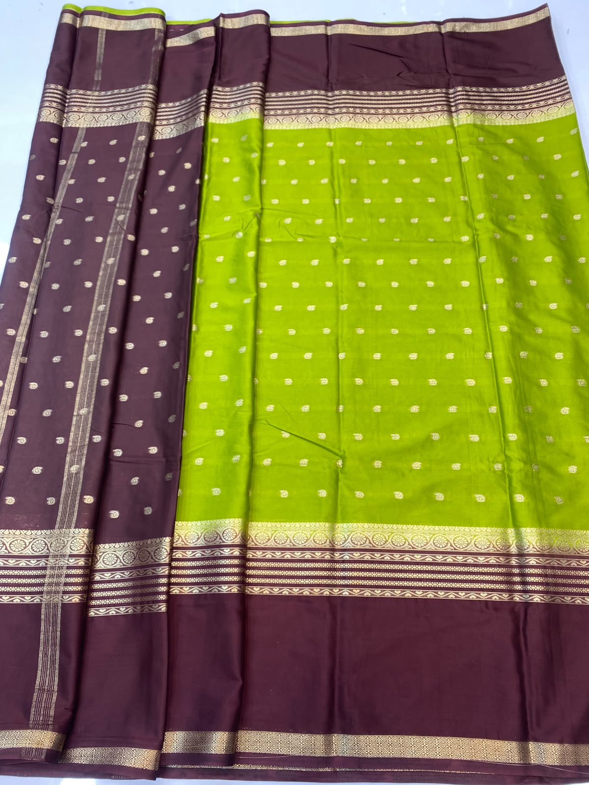 Mysore Crepe Zari Border Saree (3545-R9)