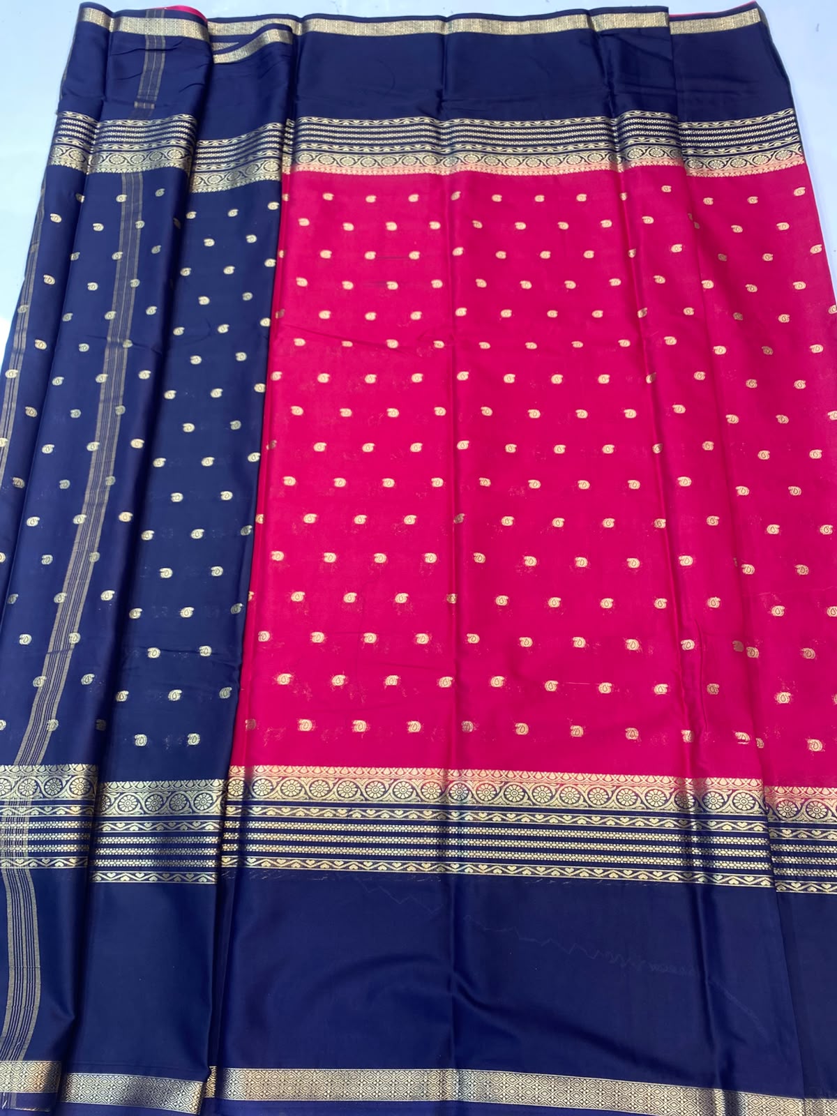 Mysore Crepe Zari Border Saree (3545-R9)