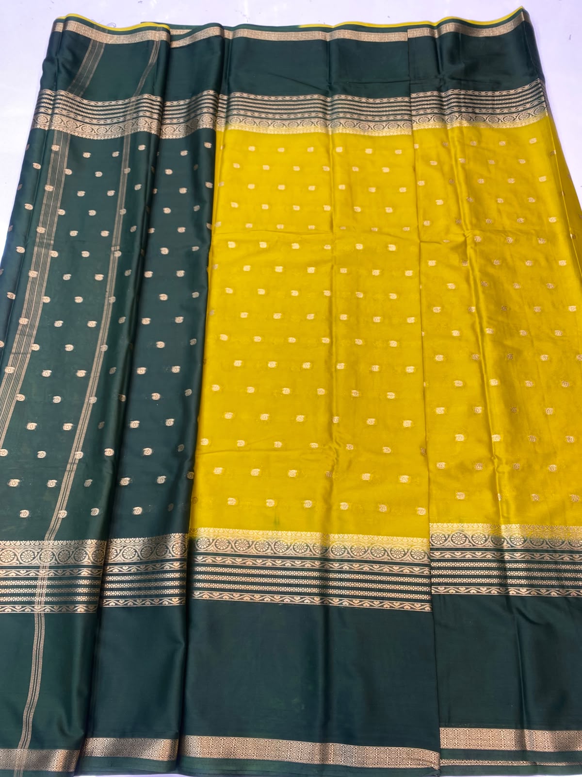 Mysore Crepe Zari Border Saree (3545-R9)