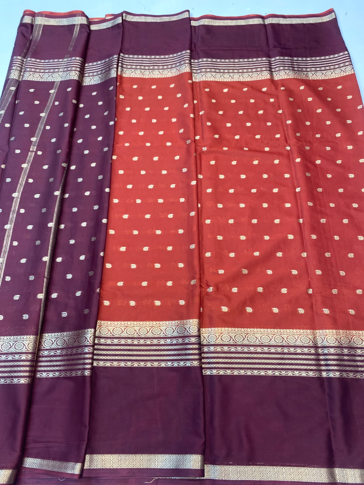 Mysore Crepe Zari Border Saree (3545-R9)