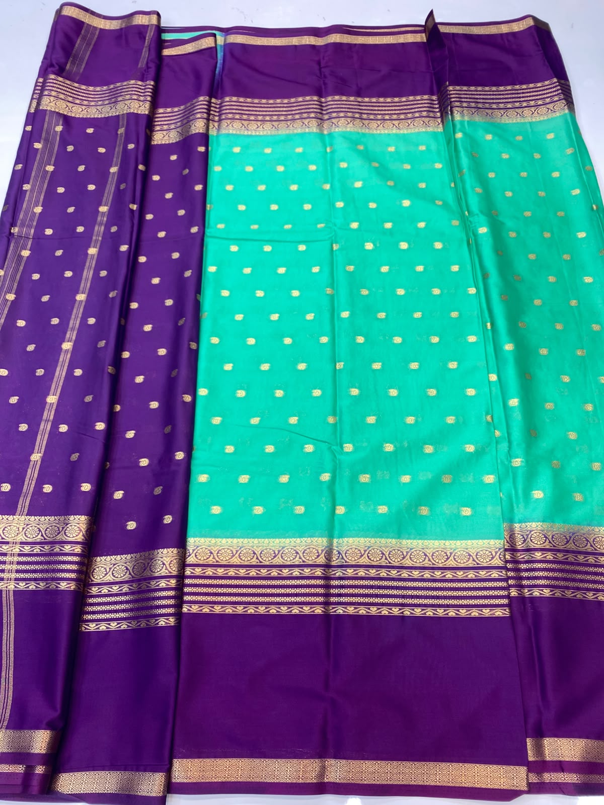 Mysore Crepe Zari Border Saree (3545-R9)