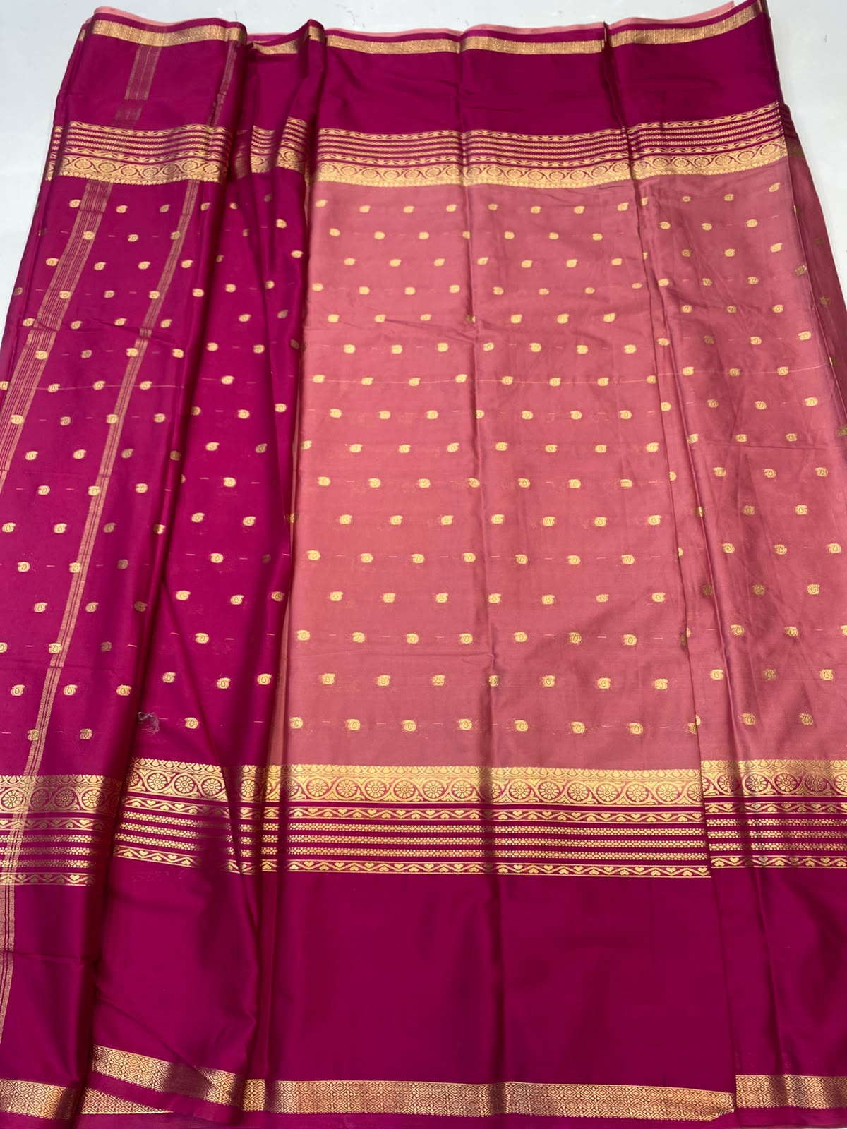 Mysore Crepe Zari Border Saree (3545-R9)