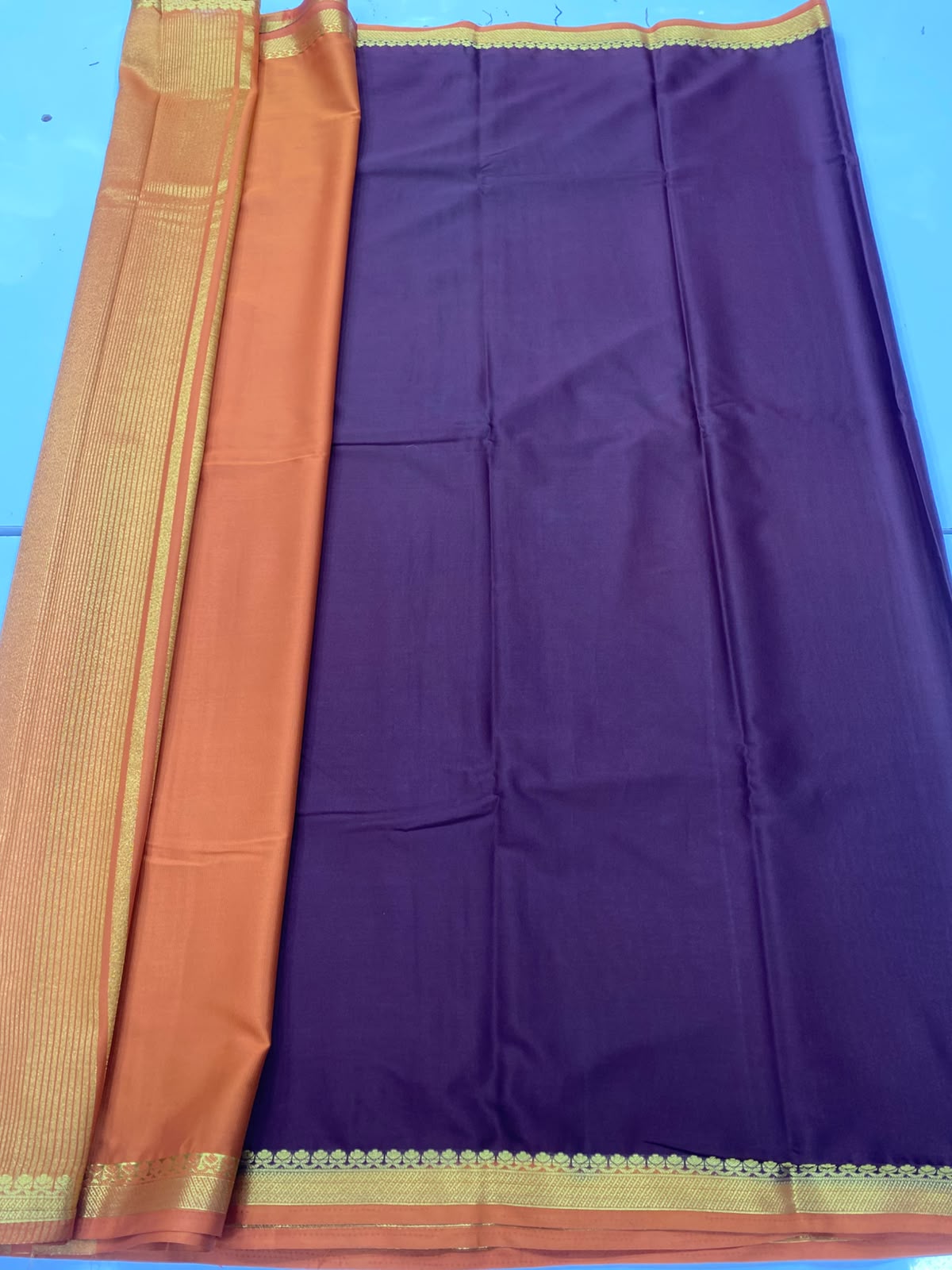 Mysore Crepe Zari Border Saree(3789A-R23)