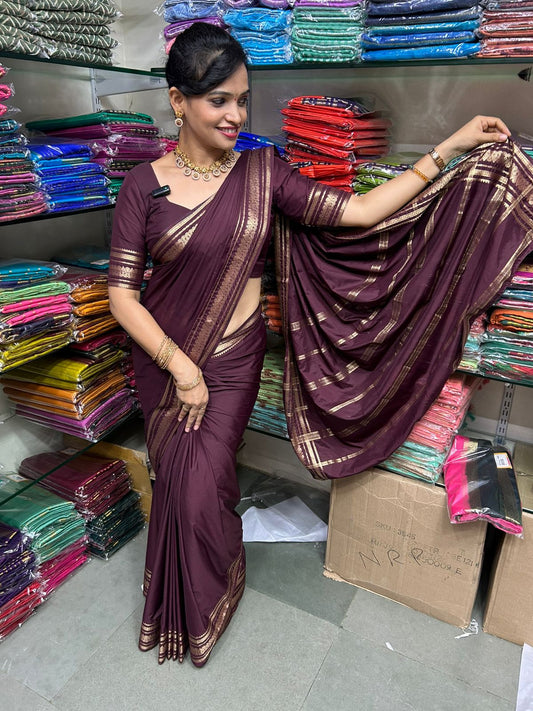 Crepe Self Saree Plain Blouse (2424D)