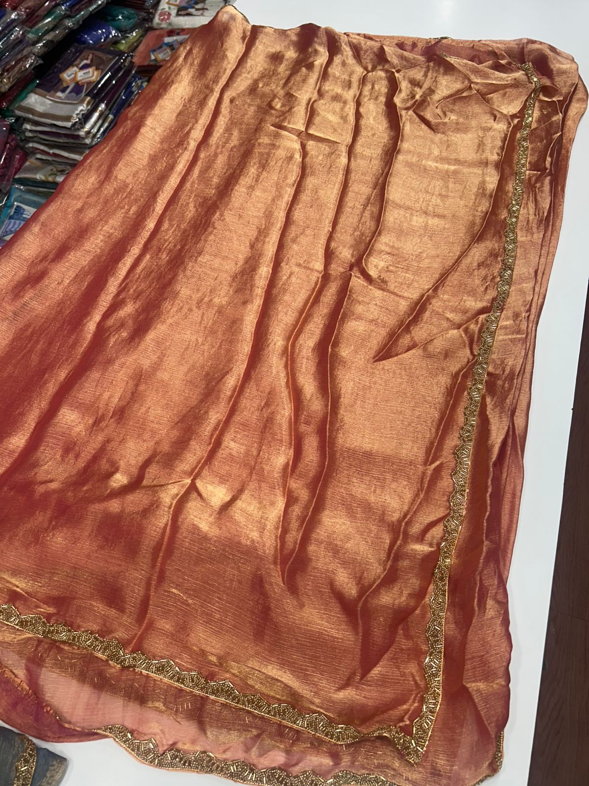 Fancy Crushed Shimmer Saree (2451A)