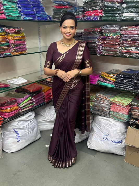 Crepe Self Saree Plain Blouse (2424D)