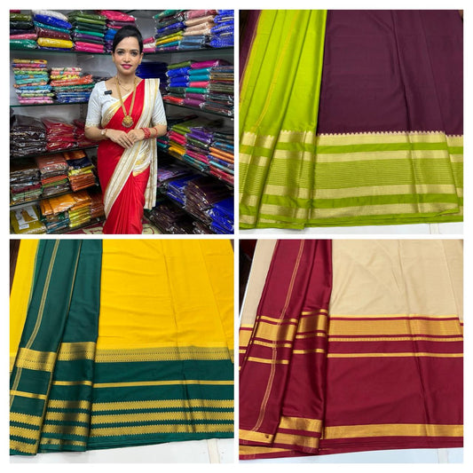 Mysore Crepe Big Border Saree (2635)