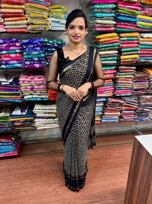 Soft Georgette Saree Foil Print (2413-1)