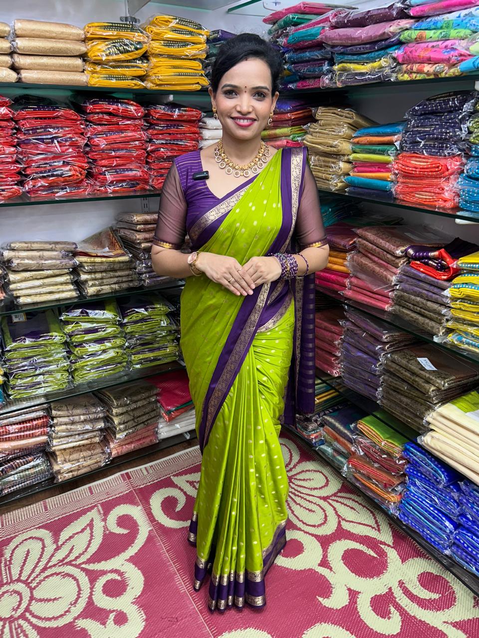 Mysore Crepe Butta Saree (2673)-1