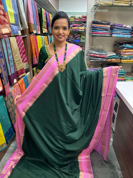 Mysore Crepe Bentex Border Saree (2829)