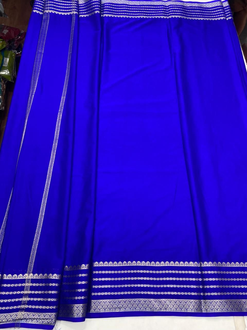 Mysore Crepe Royal Blue Saree (2951)
