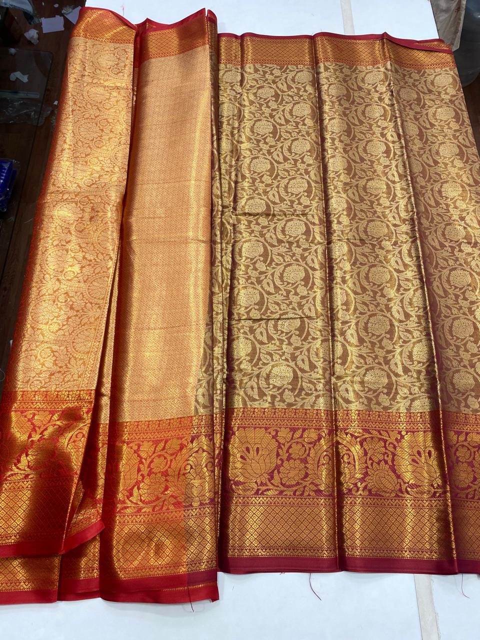 Semi Silk Tissue Jari Brocket Saree (2860C)