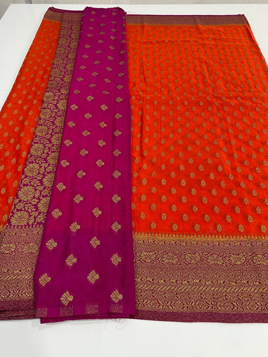 Khaddi Georgette Neem Zari Saree (2971)