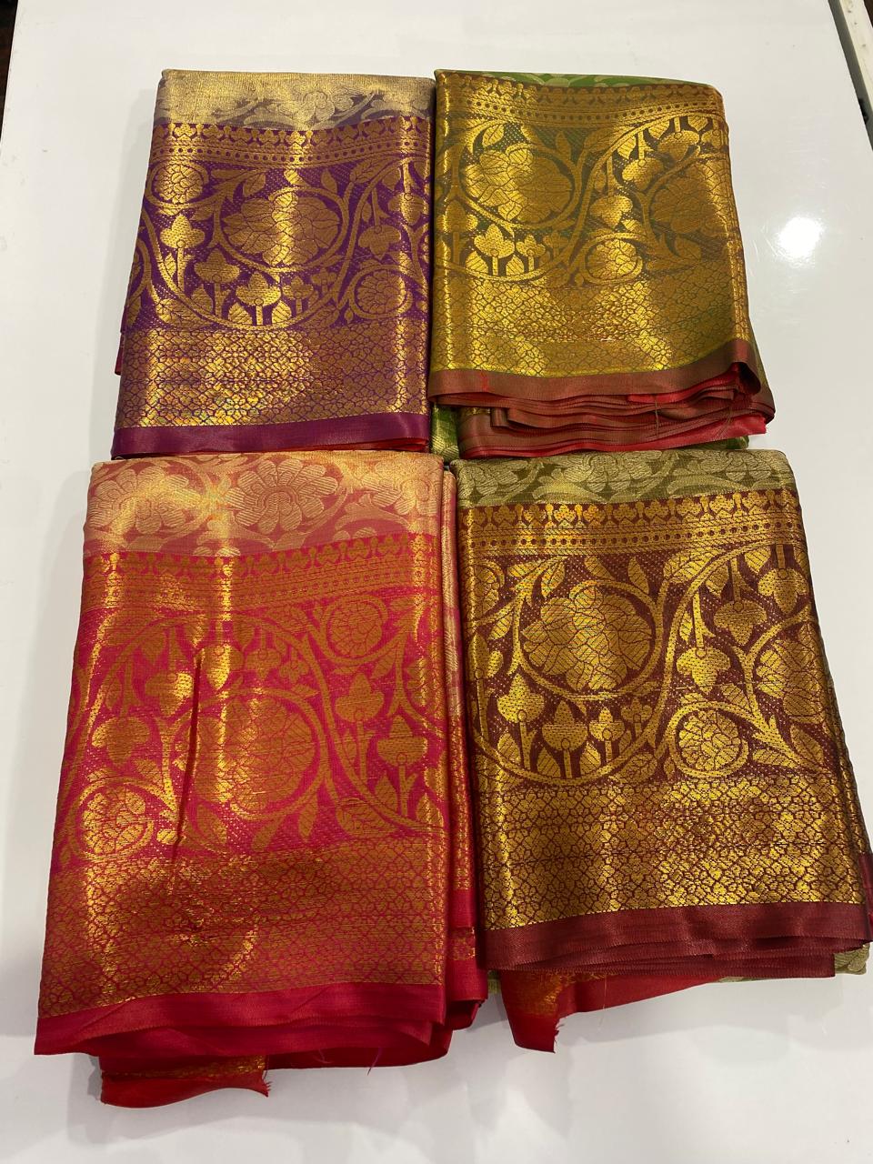 Semi Silk Tissue Jari Brocket Saree (2860D)