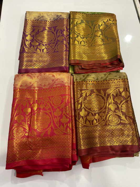 Semi Silk Tissue Jari Brocket Saree (2860D)