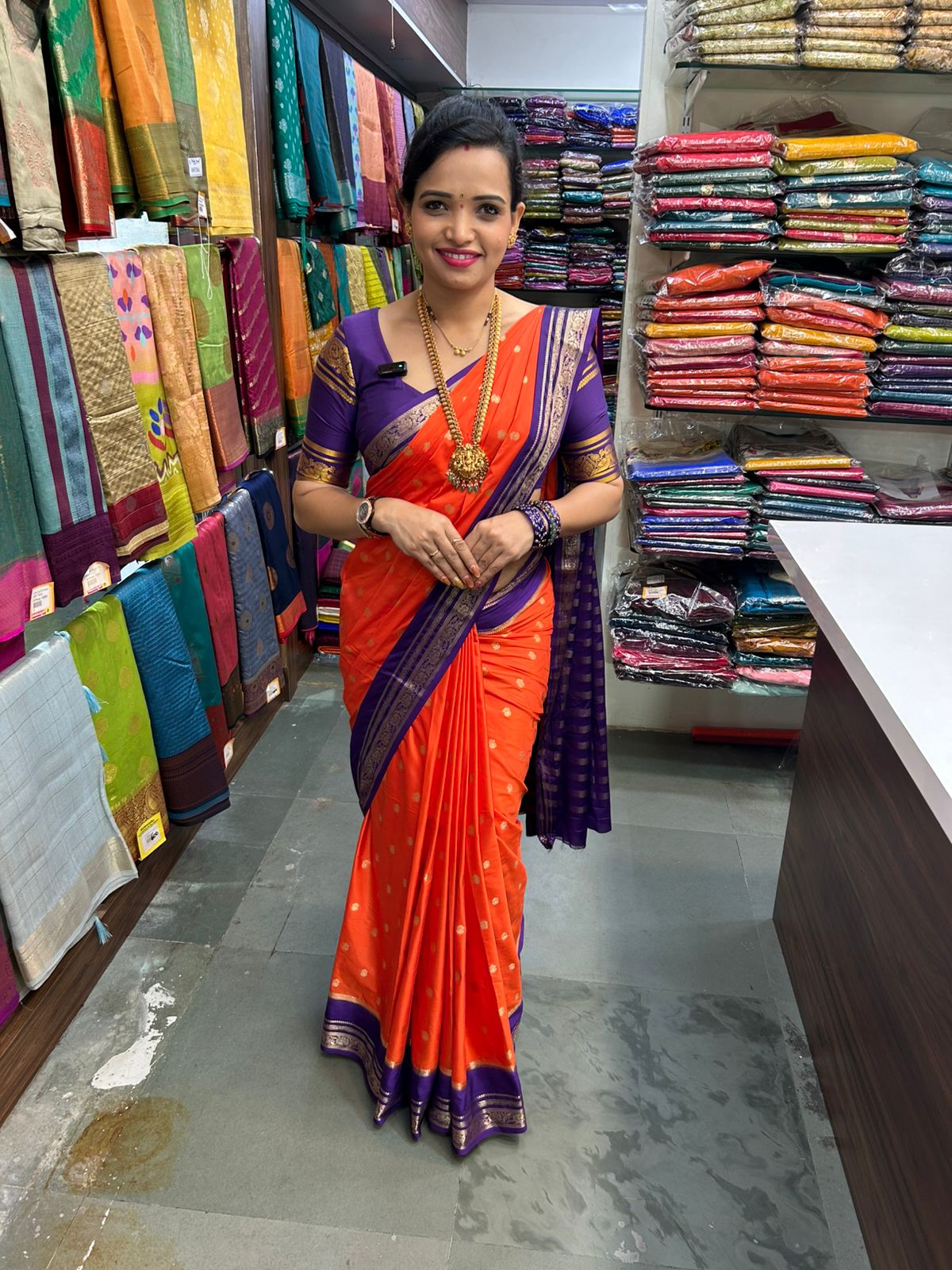 Mysore Crepe Butta Saree (2942)