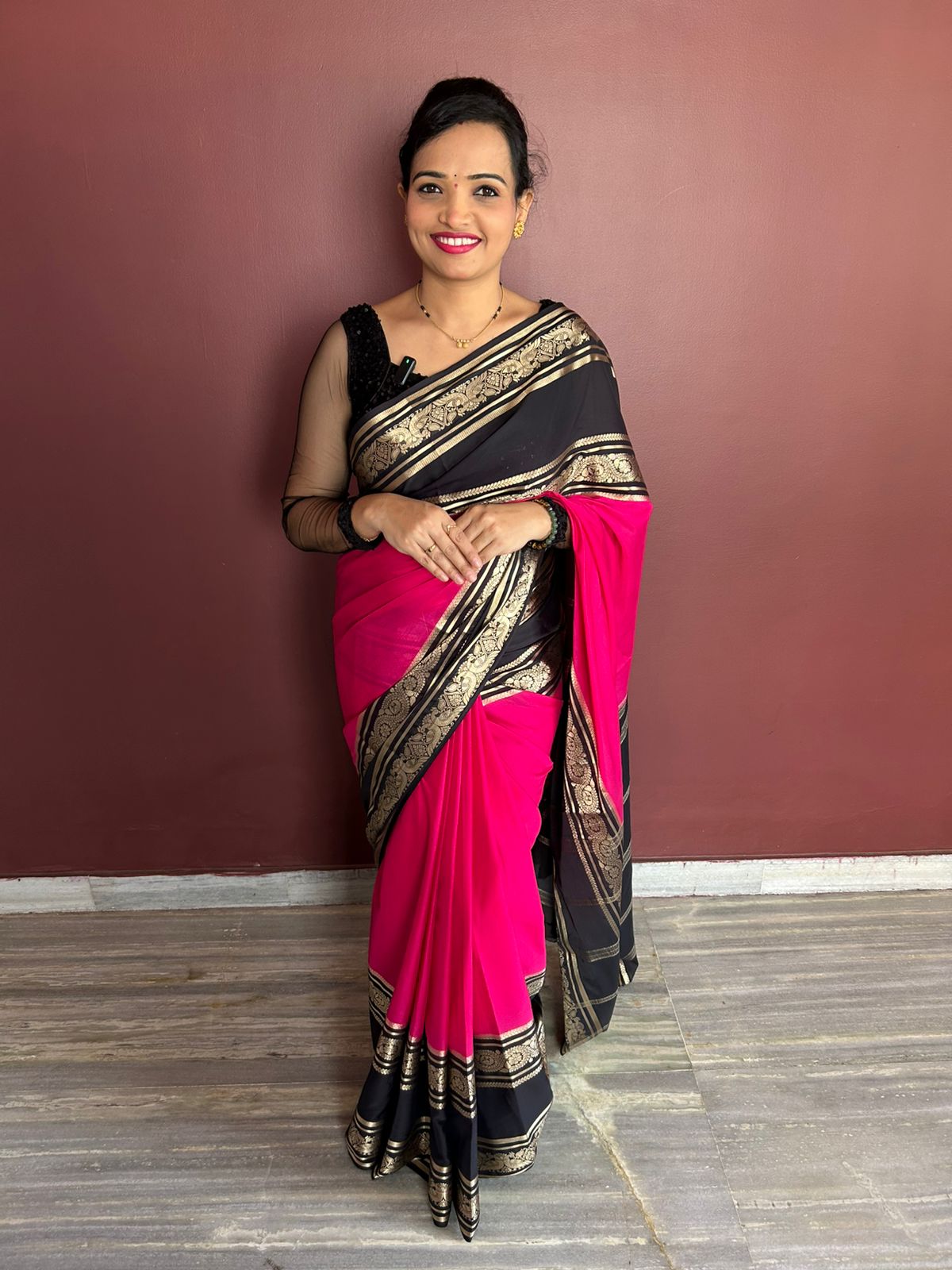 Mysore Crepe Bentex Border Saree (3056)
