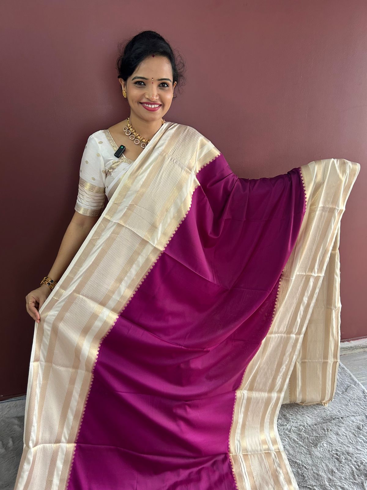 Mysore Crepe Bentex Border Saree(3072)