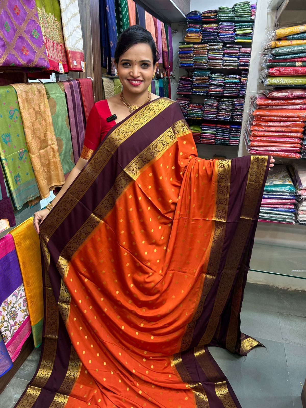 Mysore Crepe Butta Saree(3062)