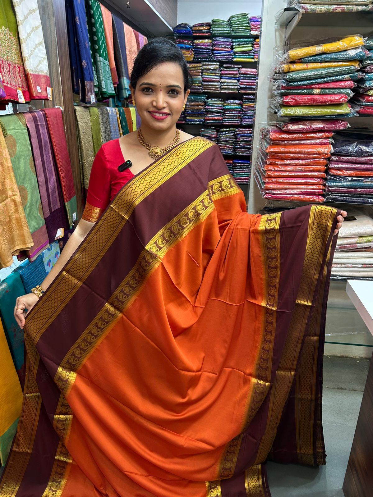 Mysore Crepe Bentex Border Saree (3008A)-1