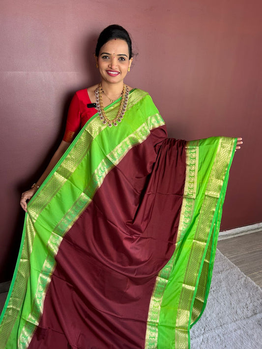 Mysore Crepe Bentex Border Saree ( 3076-R5 )
