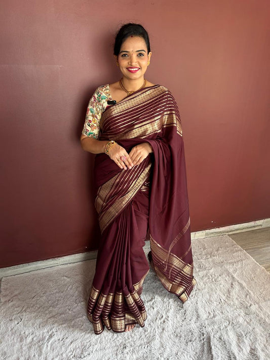 Mysore Crepe Self Saree (3145A)