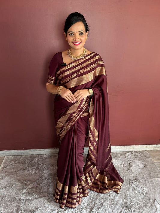 Mysore Crepe Self Saree (3145B)