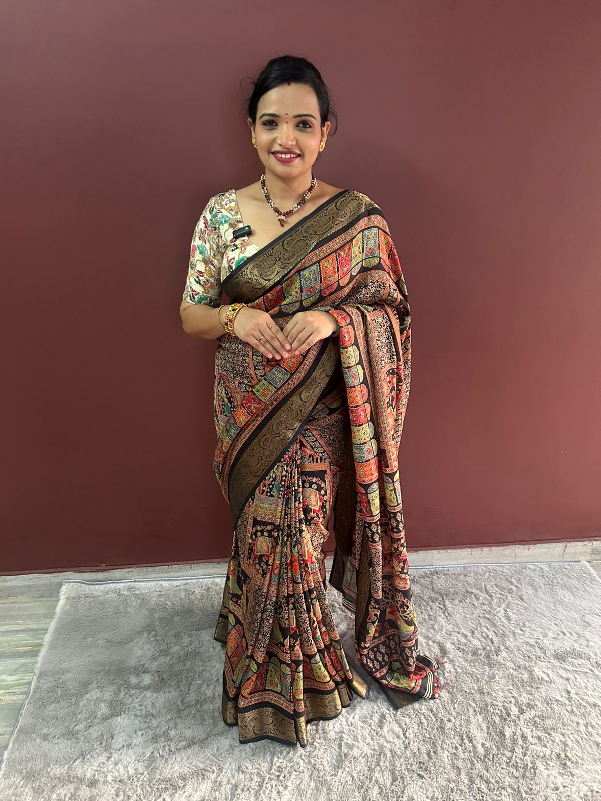 Fancy Georgette Print Saree(3187B)