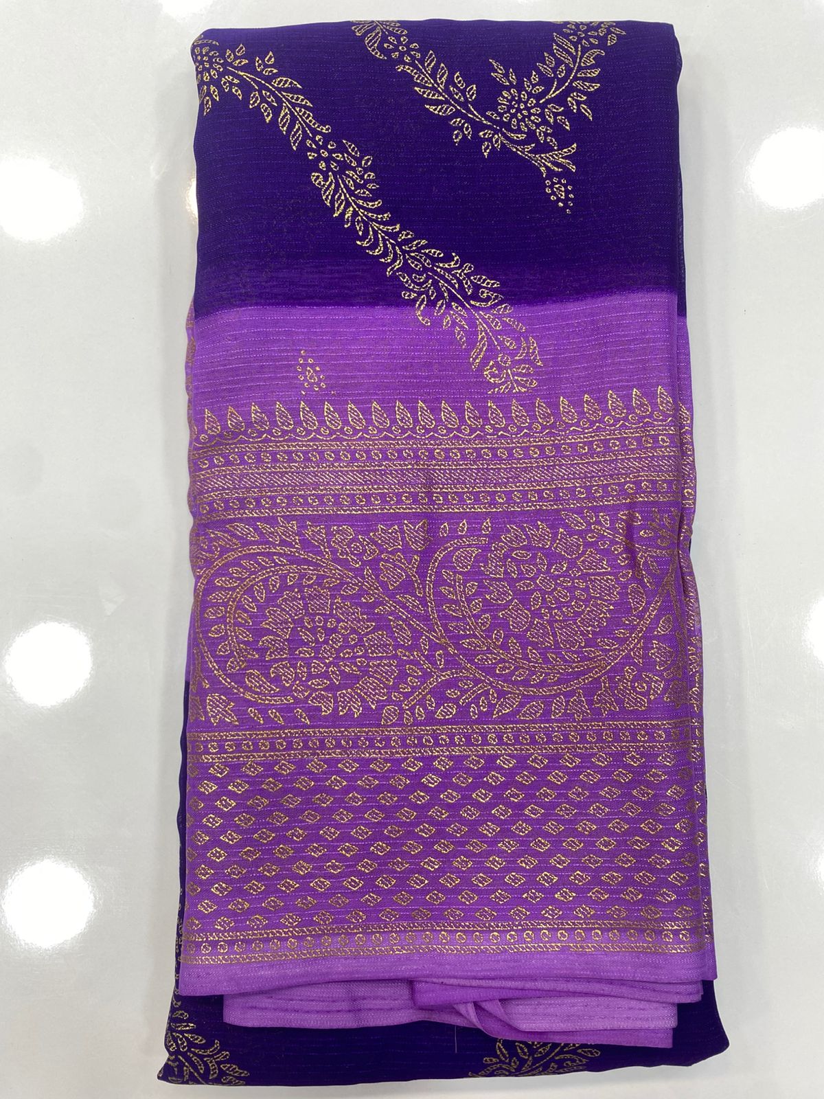 Fancy Georgette Foil Print Saree (3175)