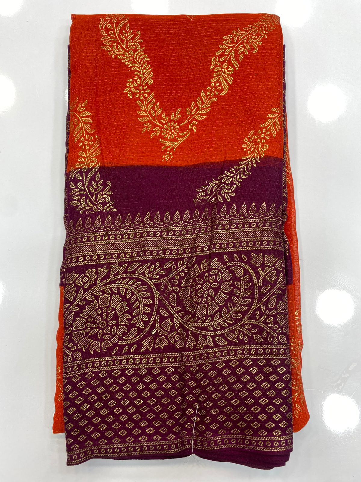 Fancy Georgette Foil Print Saree (3175)