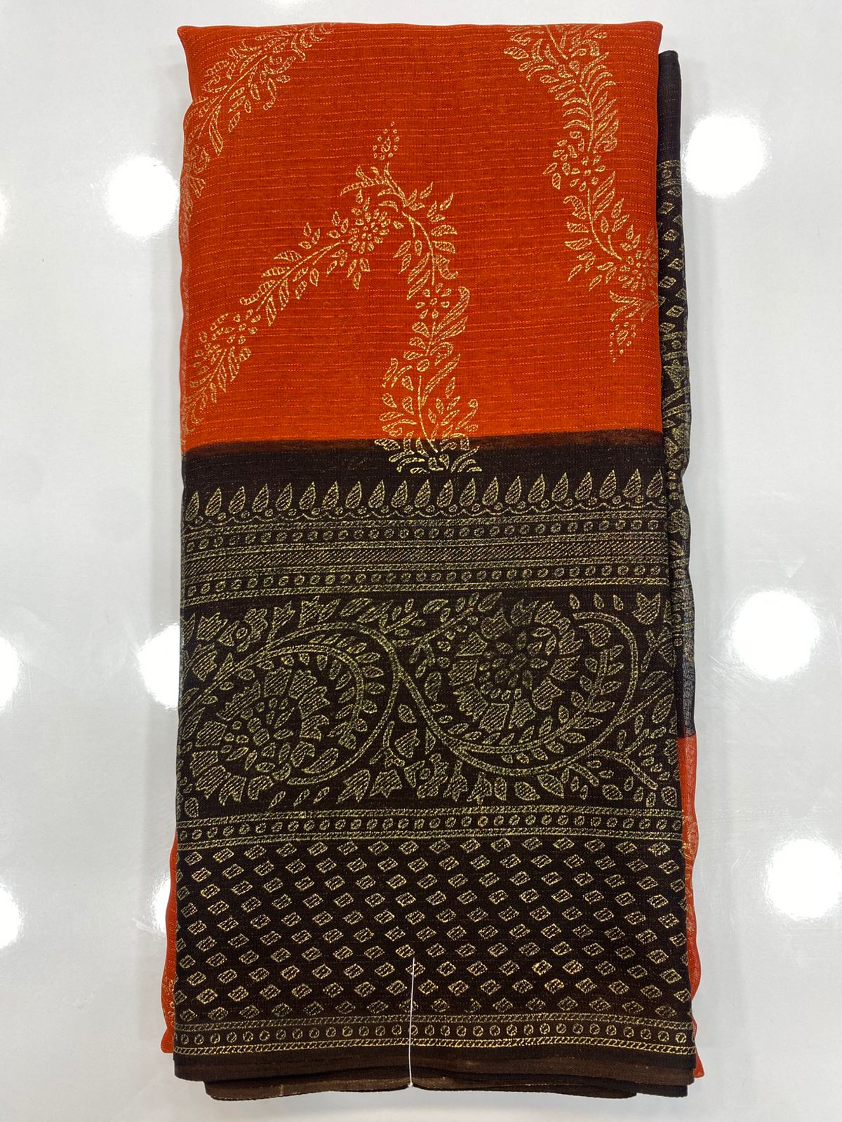 Fancy Georgette Foil Print Saree (3175)