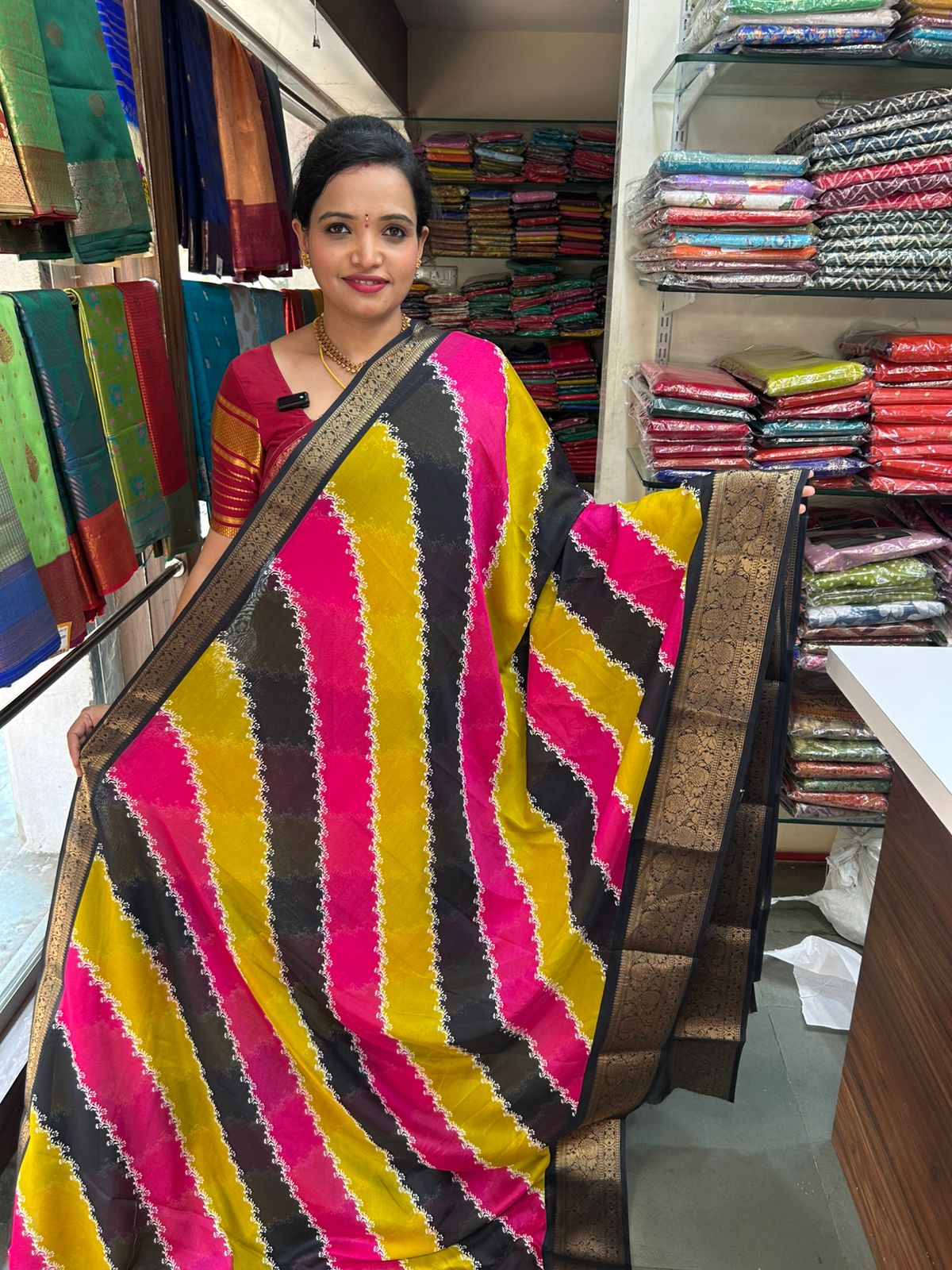 Fancy Georgette Print Saree(3198)