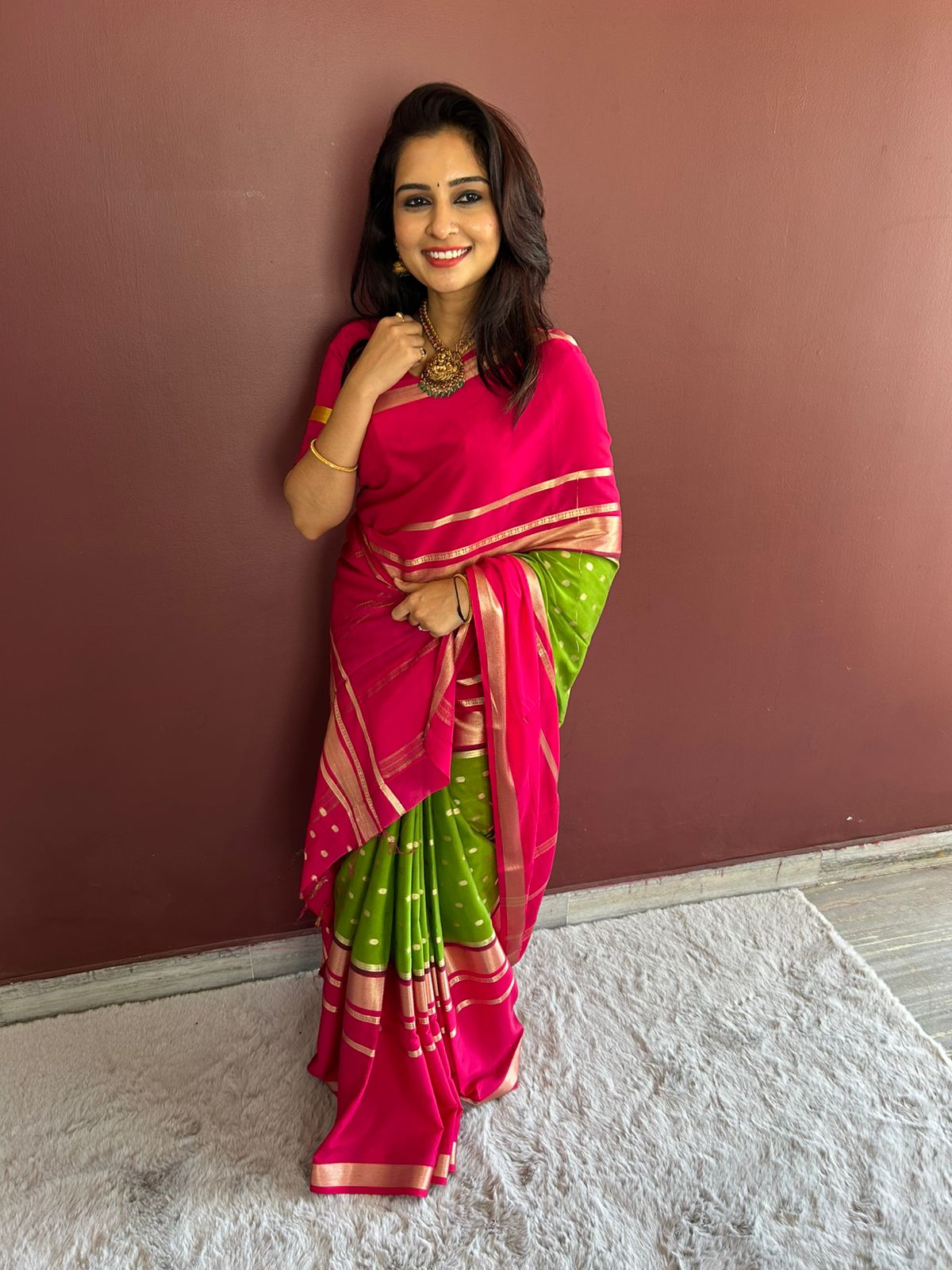 Mysore Crepe Butta Saree(3132B)