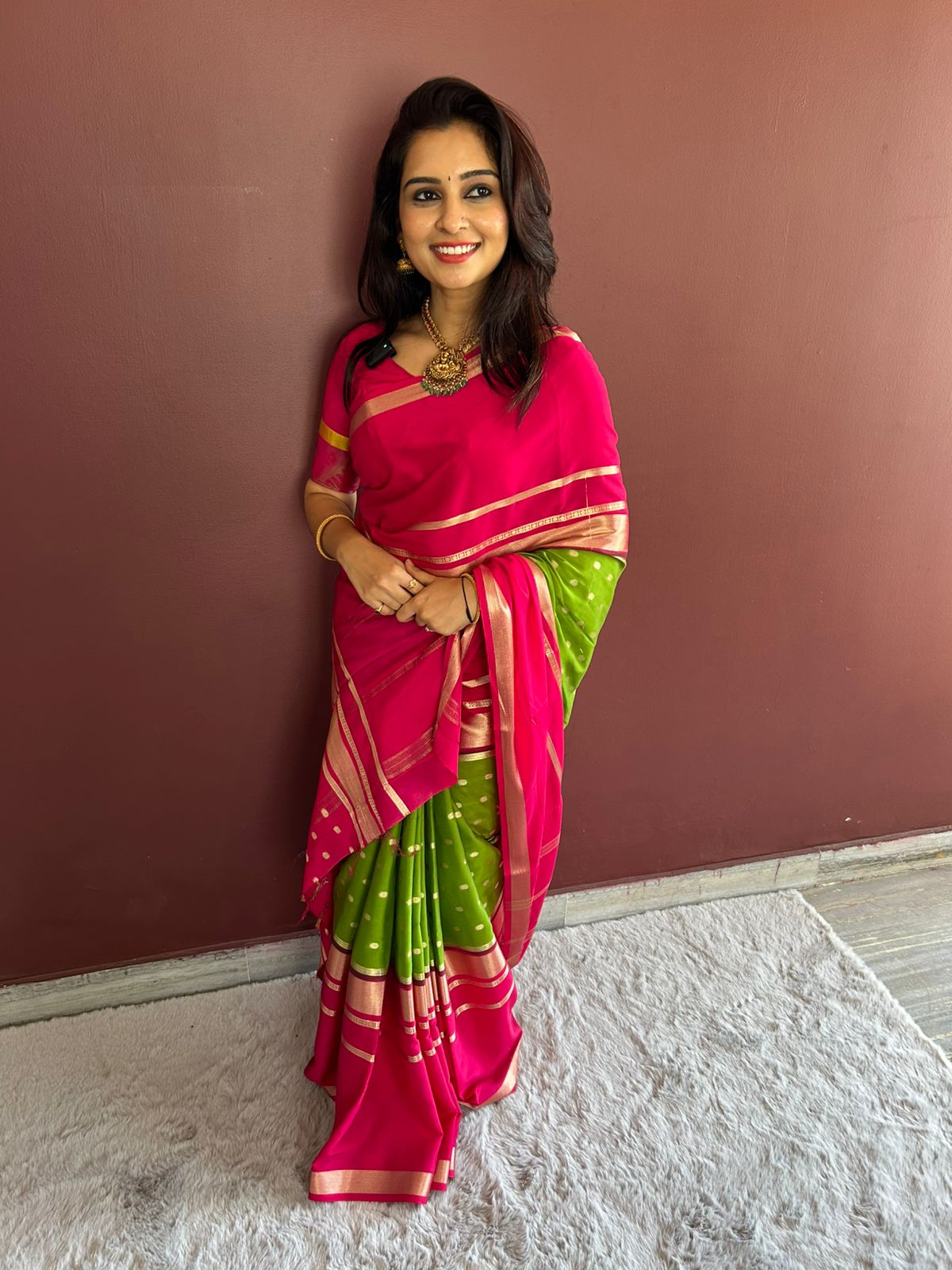 Mysore Crepe Butta Saree(3132B)