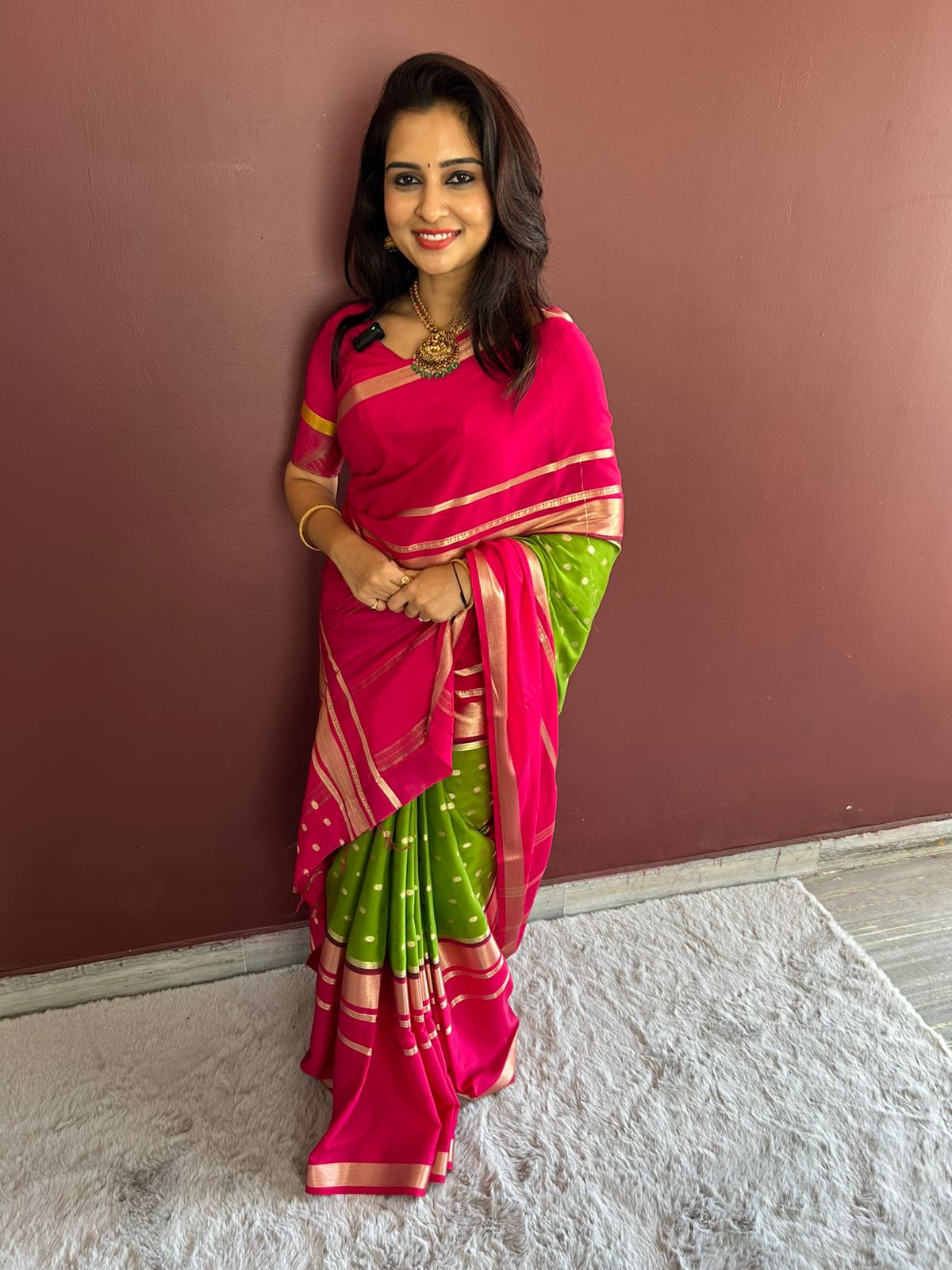 Mysore Crepe Butta Saree(3132B)