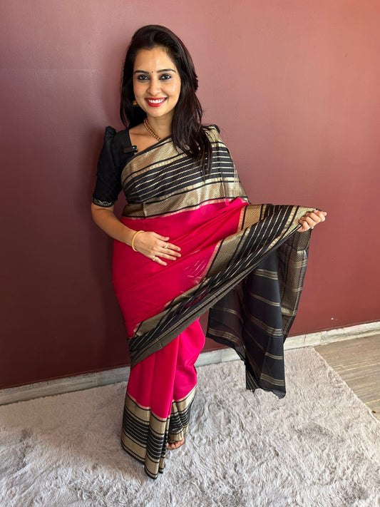 Mysore Crepe Bentex Border  ( 3152-R5 )