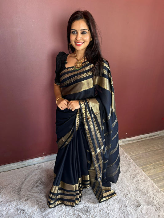 Mysore Crepe Self Saree (3143)