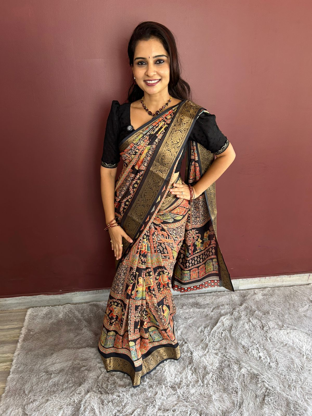 Fancy Georgette Print Saree(3187B)