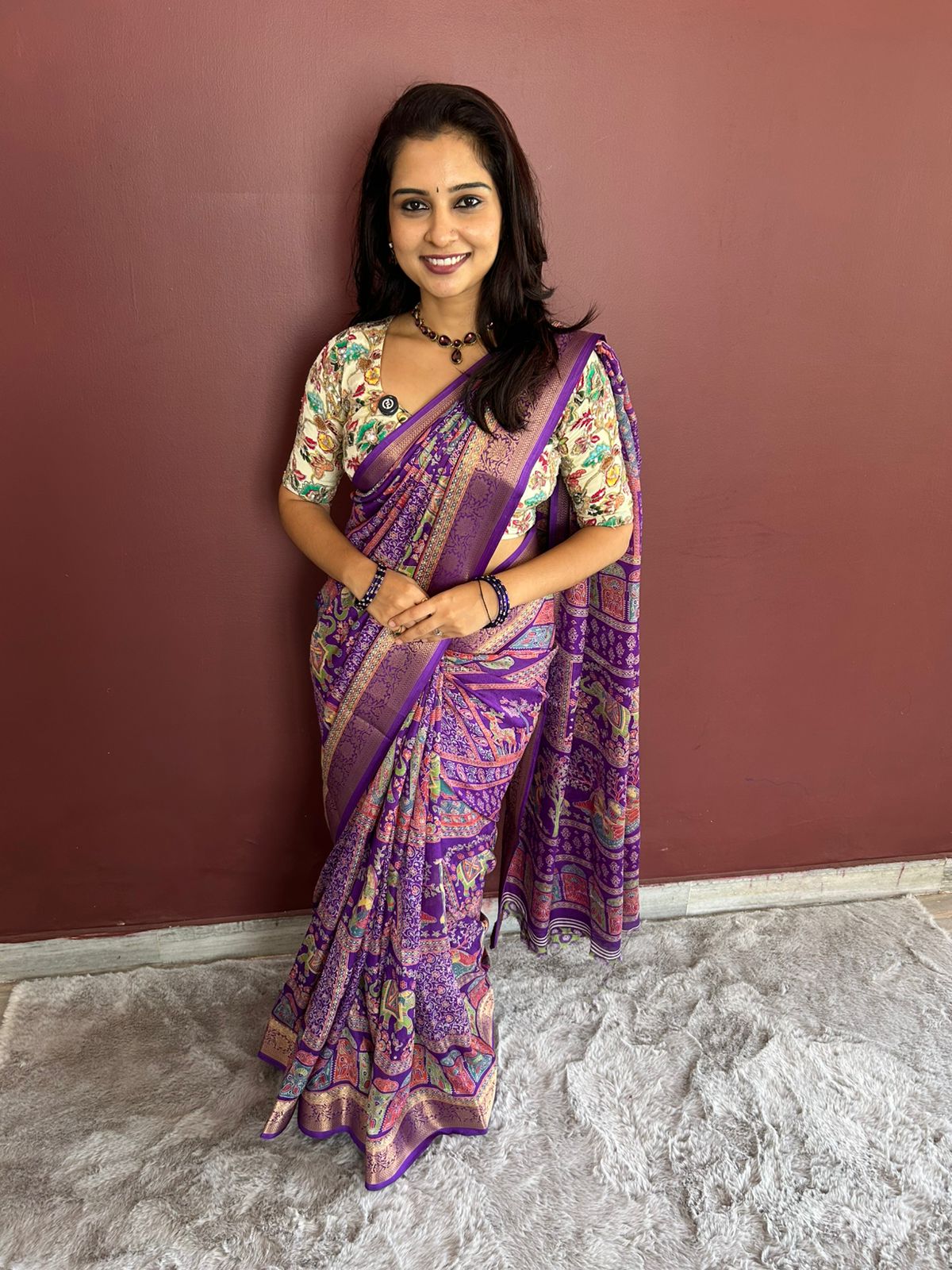 Fancy Georgette Print Saree(3187D)