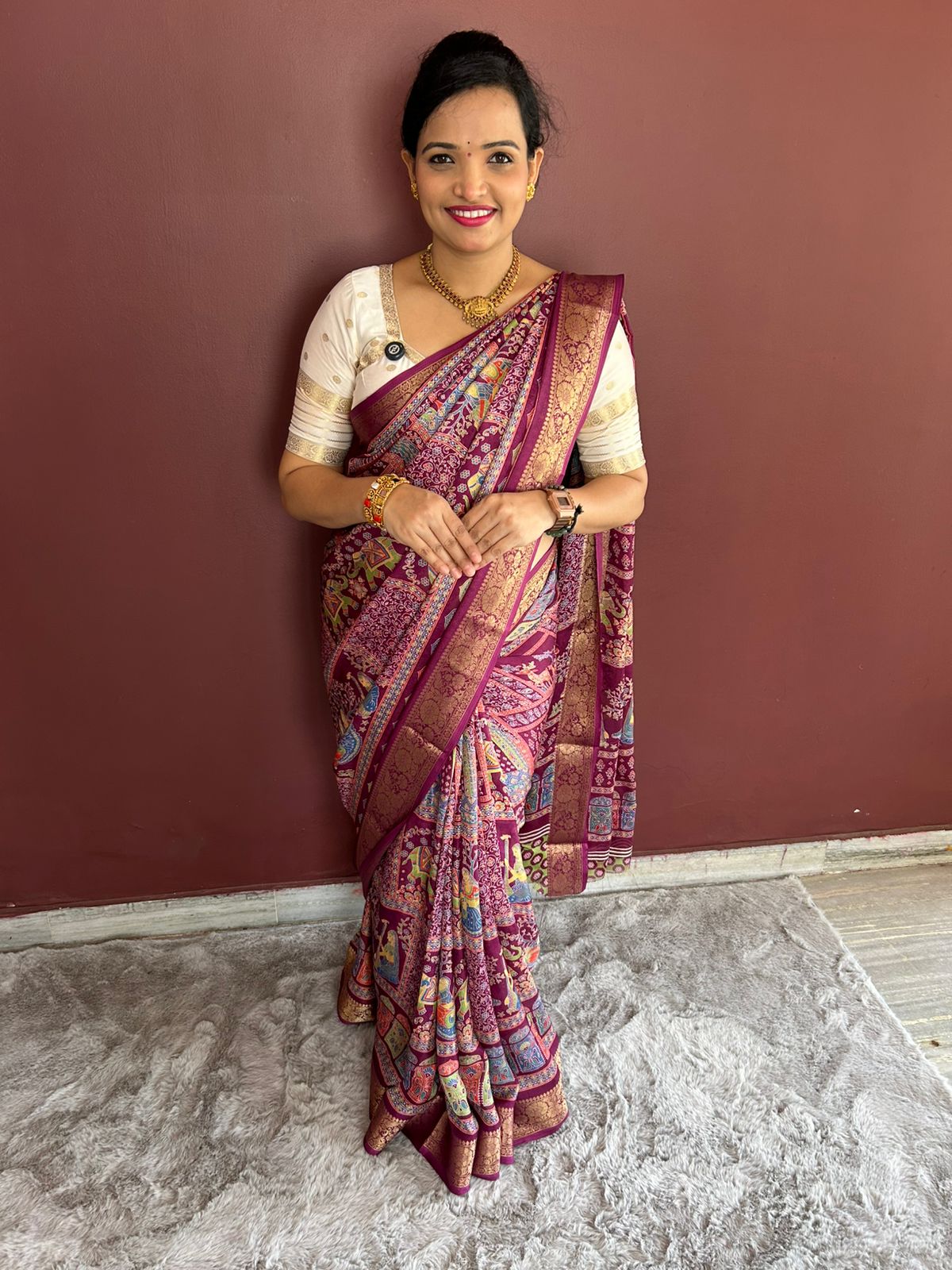 Fancy Georgette Print Saree(3187C)