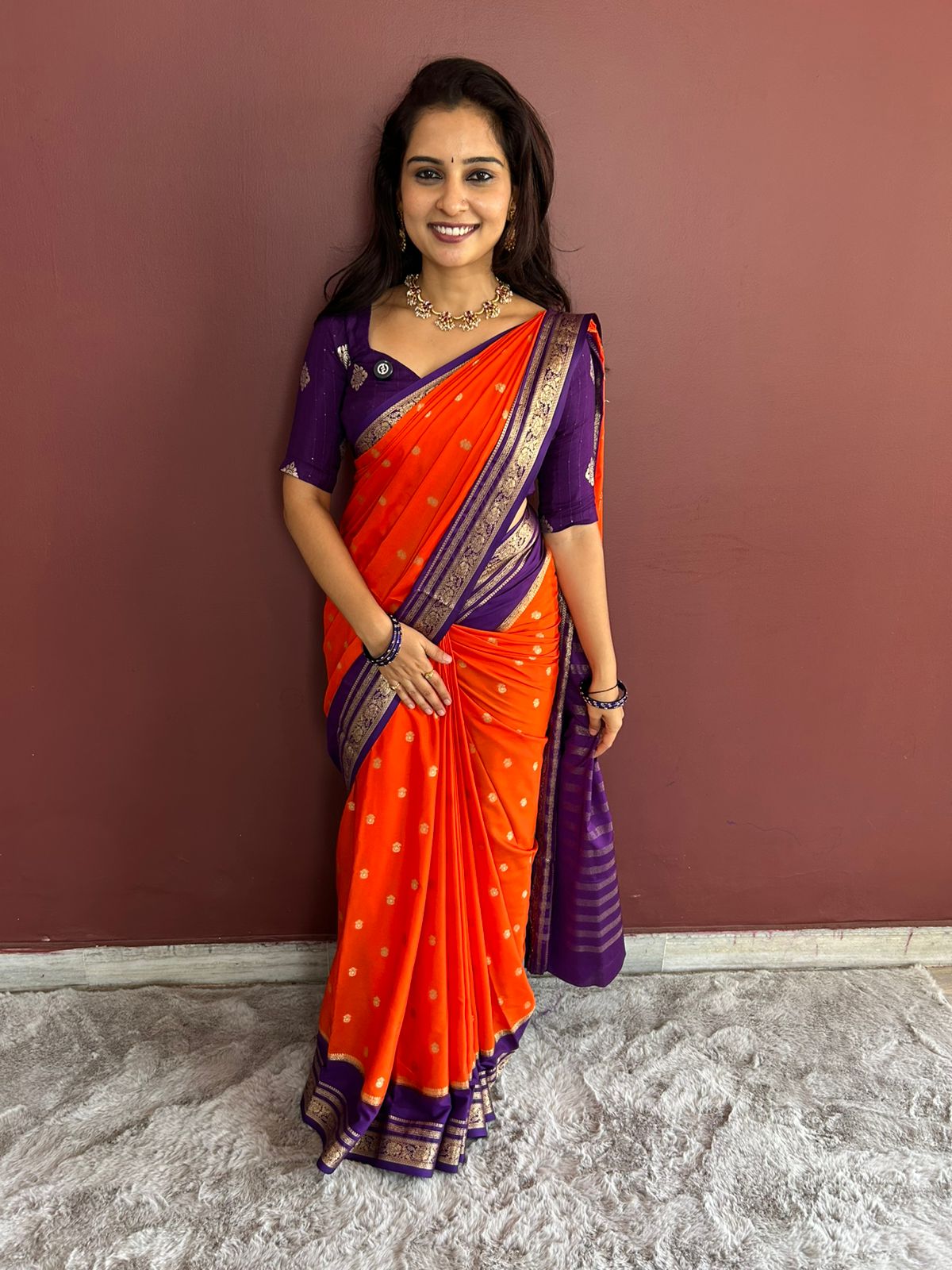 Mysore Crepe Butta Saree (3053)