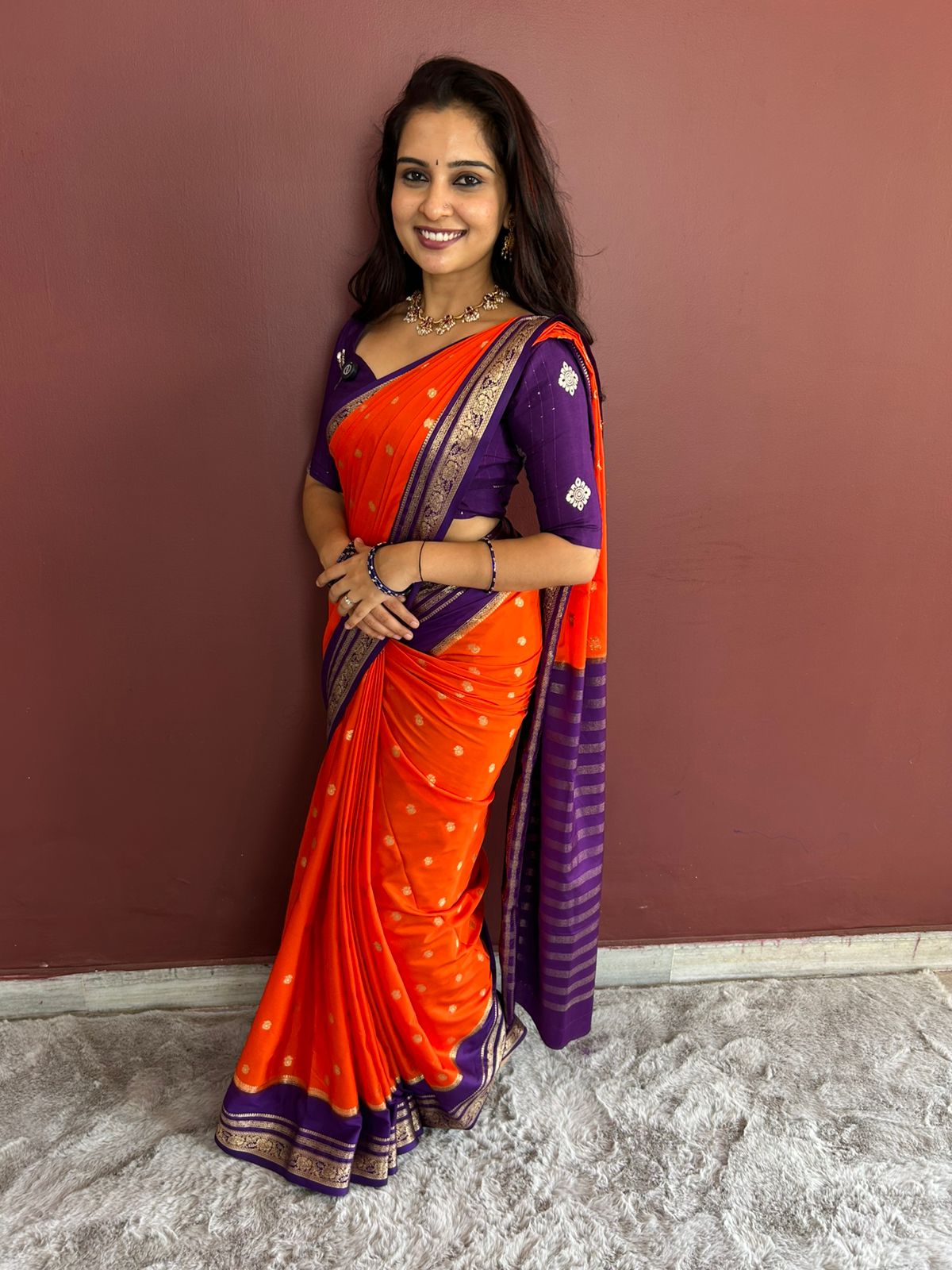 Mysore Crepe Butta Saree (3053)