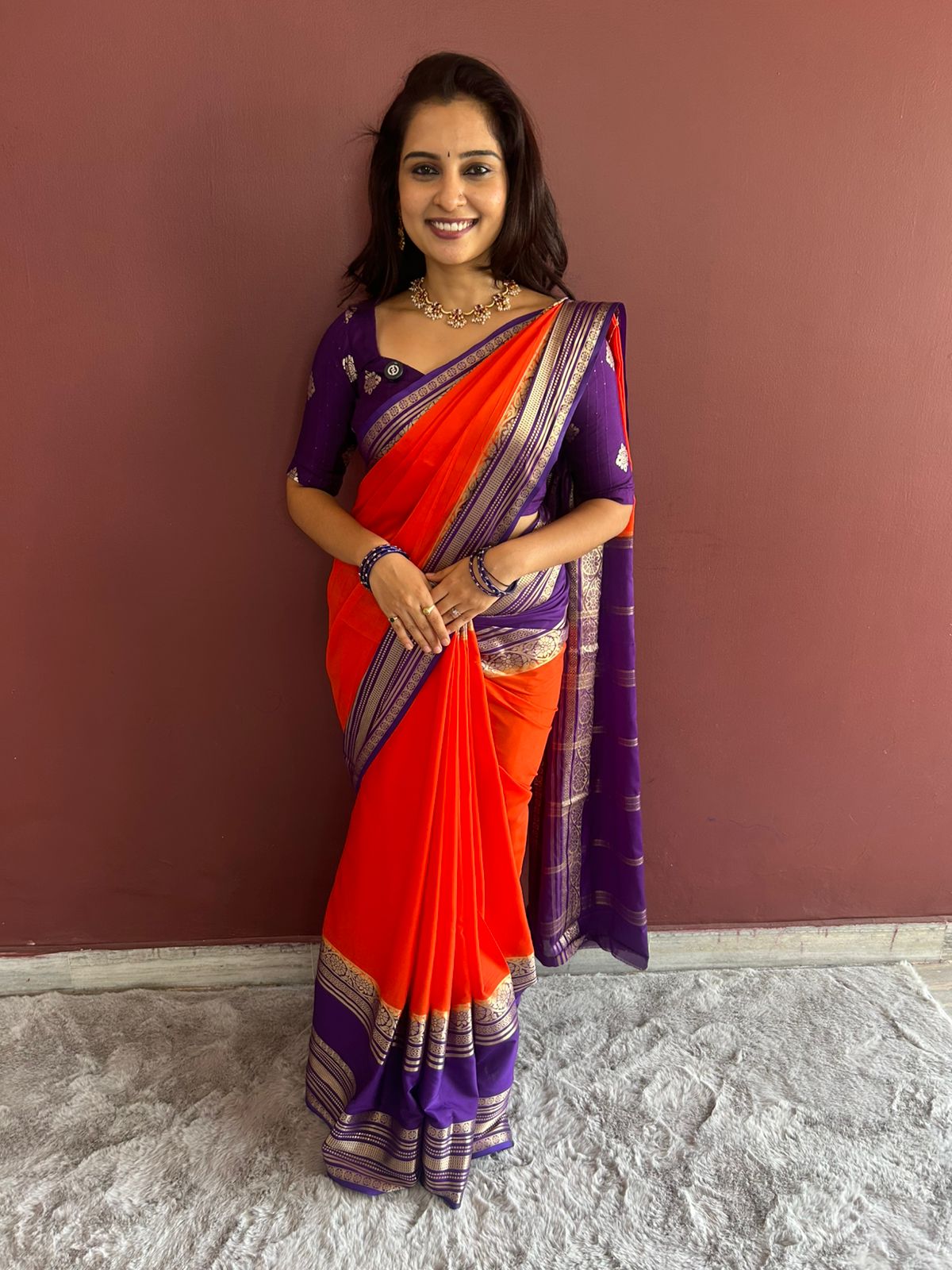 Mysore Crepe Bentex Border Saree (3162)