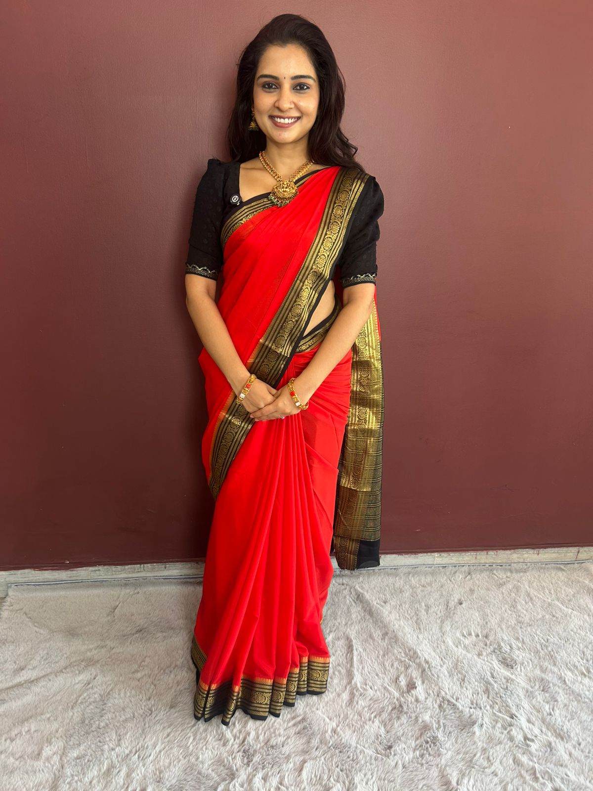 Mysore Crepe Zari Border Saree(3243)