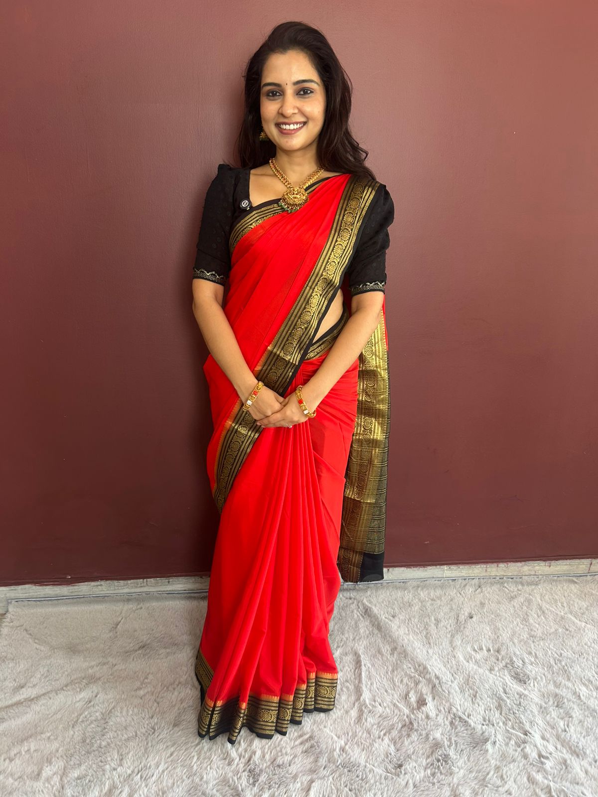 Mysore Crepe Zari Border Saree(3243)